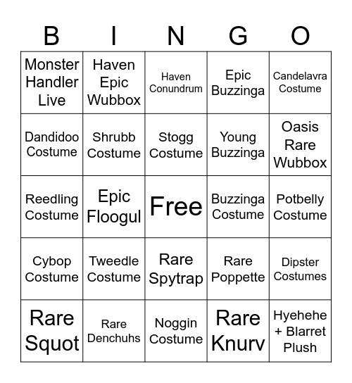 Feastember 2024 Bingo Card