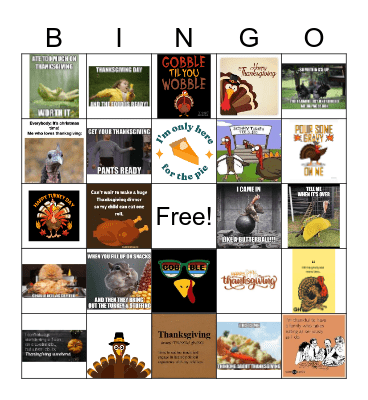 Thanksgiving Bingo Card