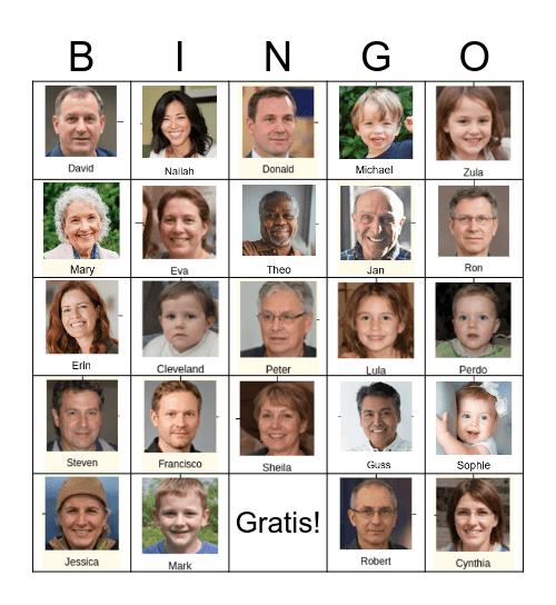 Familieleden Bingo Card