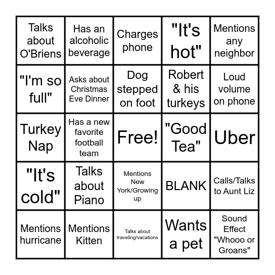 GiGi Bingo Card