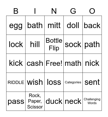 Phonics For Reading Bingo Card