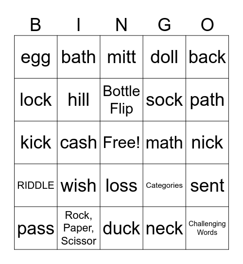 Phonics For Reading Bingo Card