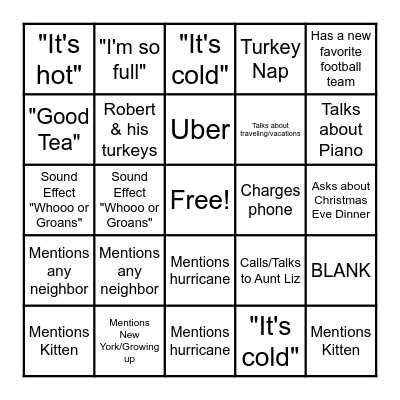 GiGi Bingo Card