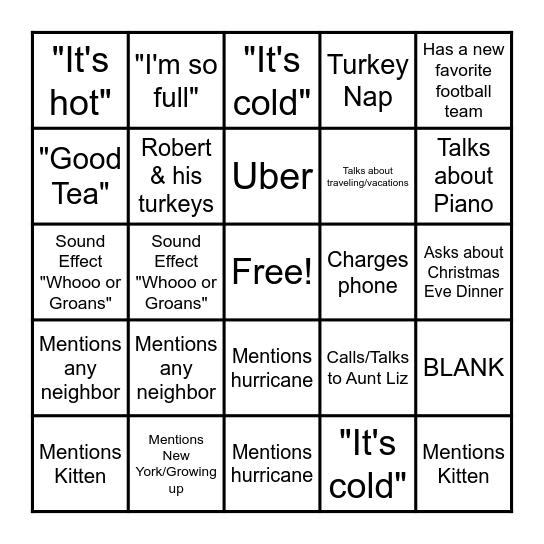 GiGi Bingo Card