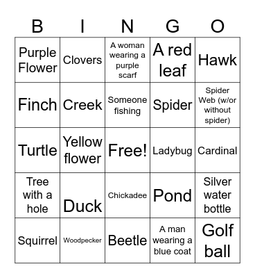 2025 Thanksgiving Hike Bingo Card
