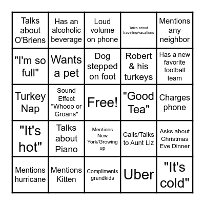 GiGi Bingo Card