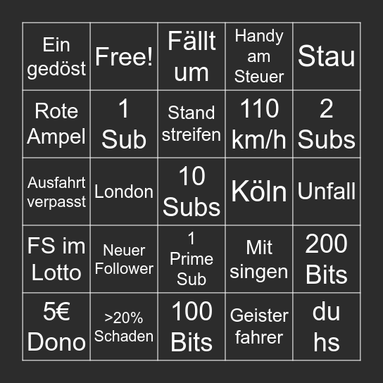 ETS 2 BINGO Card