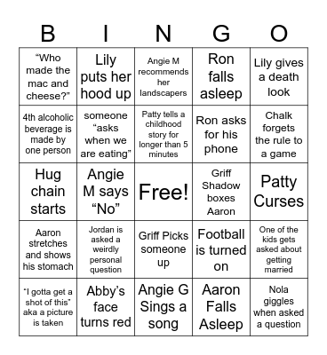 Thanksgiving BINGO Card