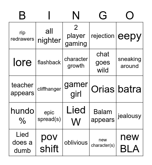 Gamerz Bingo Card