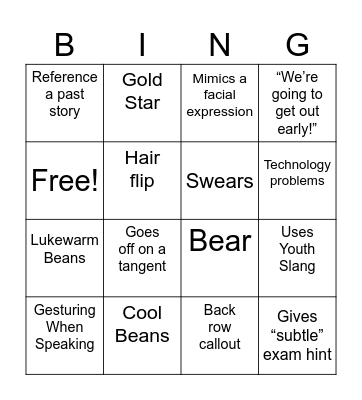 Dr. Bergeron Emotions Bingo Card