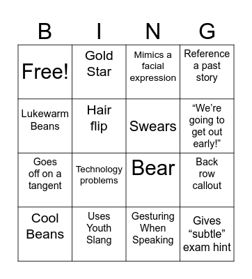Dr. Bergeron Emotions Bingo Card