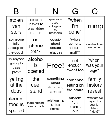 Happy Thanksgiving Bingo Card