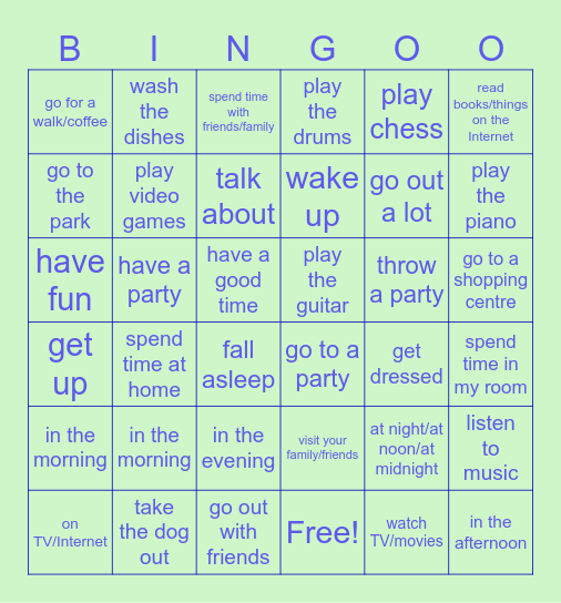 Focus 1 (unit 1) Bingo Card