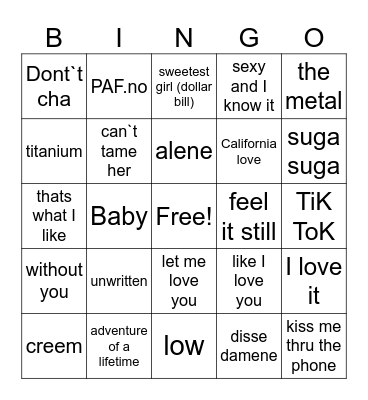 Ronjas favoritter 2.0 Bingo Card