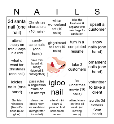 Nails Bingo Card