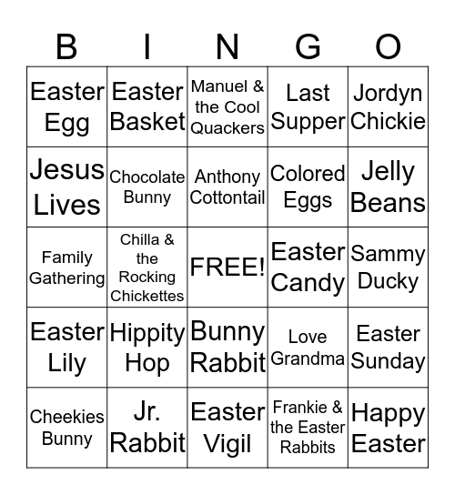 EASTER FUN BINGO Card