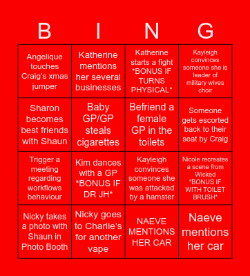 WORK XMAS BINGO Card