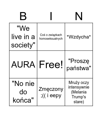 Rafi Bingo Card