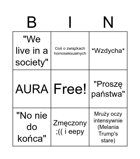 Rafi Bingo Card