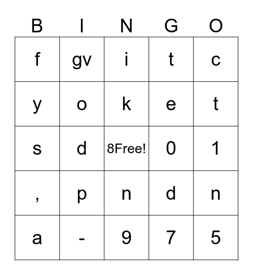 Hallmark Movie Bingo Card