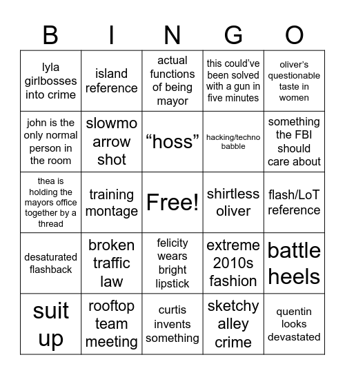 Arrow Bingo Card