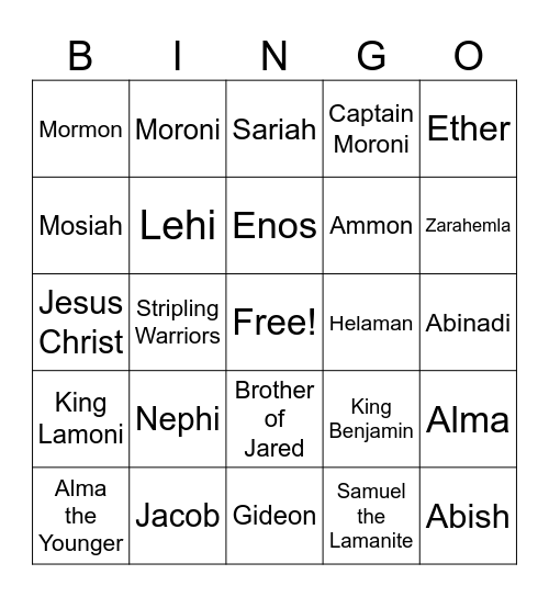 We have been instruments in his hands of doing this great and marvelous work.  Alma 26:15 Bingo Card