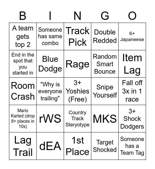 Lounge Bingo #1 Bingo Card