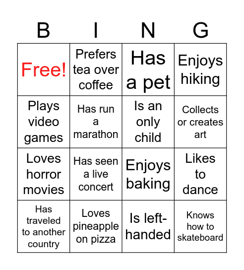 HWP Bingo 2 Bingo Card