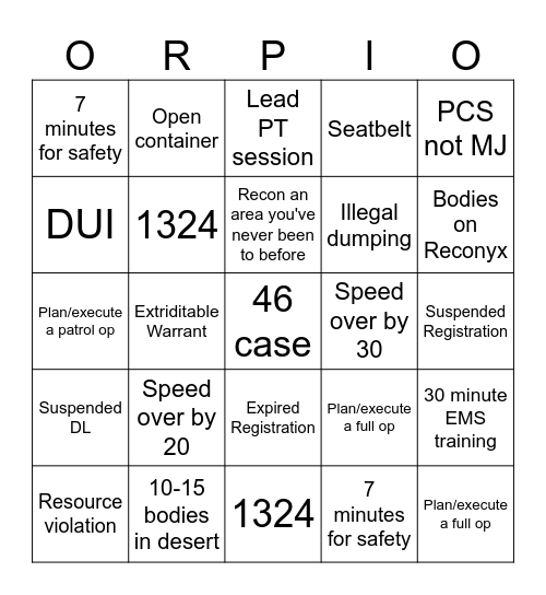 BINGO Card