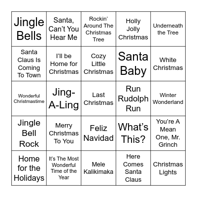 Happy Holidays! Bingo Card