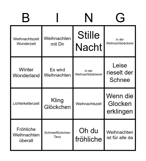 Weihnachtsbingo Card