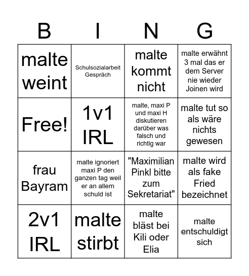 DAS MALTE BINGO Card