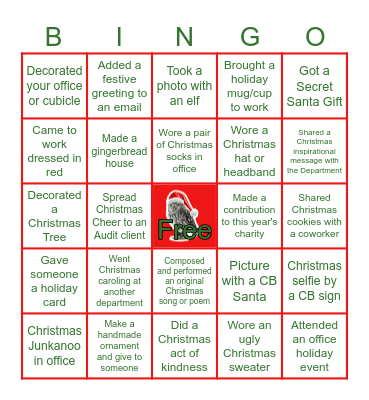 IAD OFFICE CHRISTMAS BINGO 2024 Bingo Card