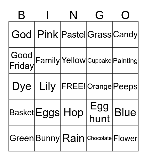 Easter Bingo Card