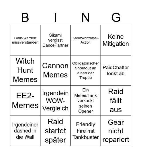 Chaostruppe M4S Bullshit Bingo Card