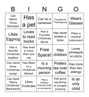 Jingle & Mingle 🎄 Bingo Card