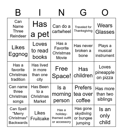 Jingle & Mingle 🎄 Bingo Card