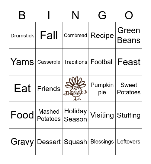 TURKEY! Bingo Card