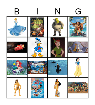 Once a upon a time Bingo Card