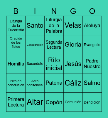 LA SANTA MISA Bingo Card