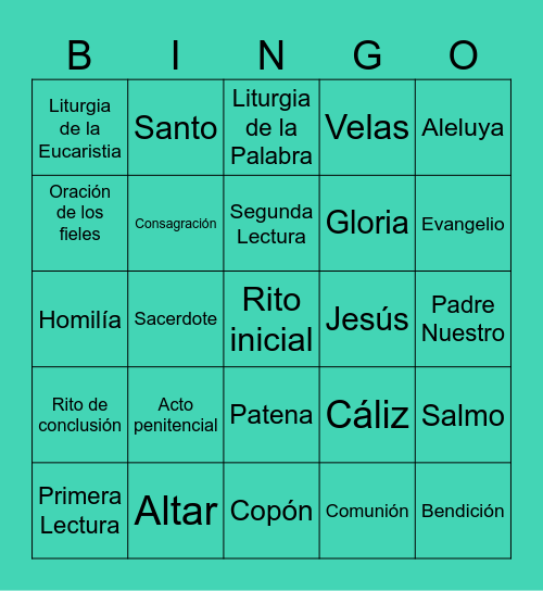 LA SANTA MISA Bingo Card