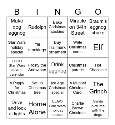 Christmas Bingo Card