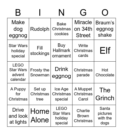 Christmas Bingo Card