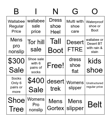 Black Friday Bingo Card