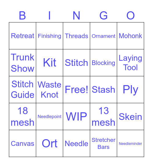 Stitch by Stitch Bingo Card