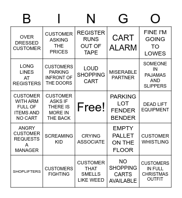 BLACK FRIDAY Bingo Card