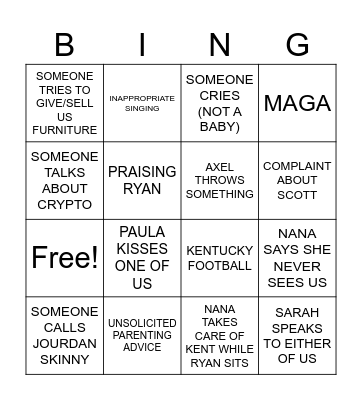 THANKSGIVING BINGO Card