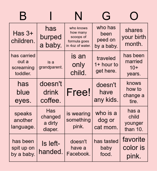 Find someone who... Bingo Card
