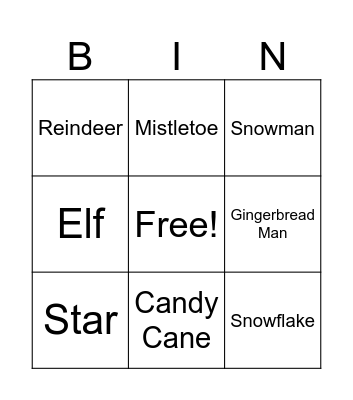 Christmas Bingo Card