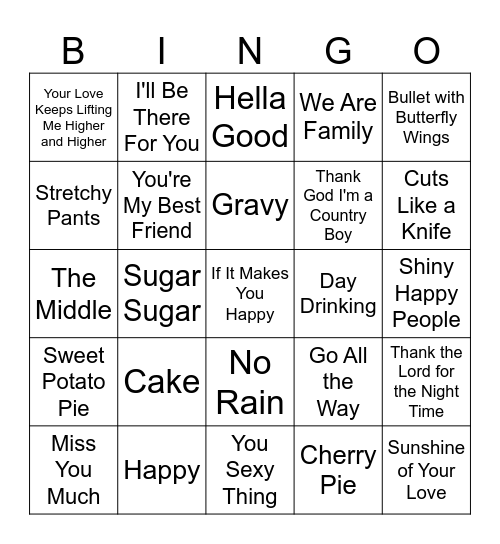 A VERY BLACK DOG THANKSGIVING Bingo Card